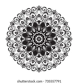 Vector hand-drawn circular pattern, mandala, medallion. Suitable for use in the design of vintage postcards, wedding invitations, posters, luxury items, textiles and much more.