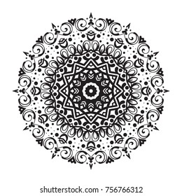 Vector hand-drawn circular pattern, mandala, medallion. Suitable for use in the design of vintage postcards, wedding invitations, posters, luxury items, textiles and much more.

