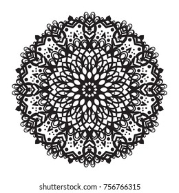 Vector hand-drawn circular pattern, mandala, medallion. Suitable for use in the design of vintage postcards, wedding invitations, posters, luxury items, textiles and much more.

