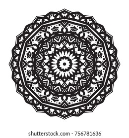 Vector hand-drawn circular pattern, mandala, medallion. Suitable for use in the design of vintage postcards, wedding invitations, posters, luxury items, textiles and much more.
