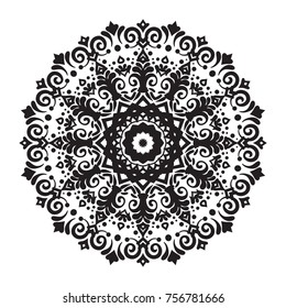 Vector hand-drawn circular pattern, mandala, medallion. Suitable for use in the design of vintage postcards, wedding invitations, posters, luxury items, textiles and much more.
