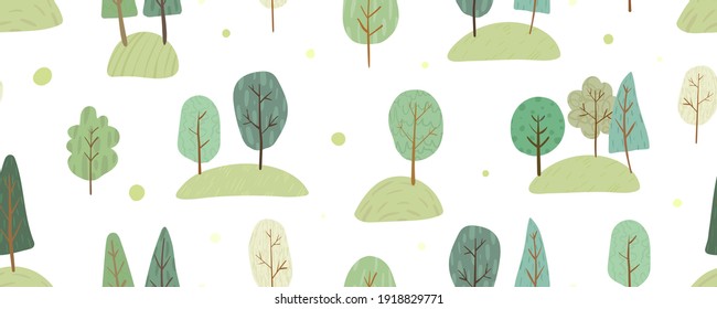 Color dibujado a mano sin fisuras estilo infantil simple para niños con lindos doodles al estilo escandinavo sobre un fondo blanco   