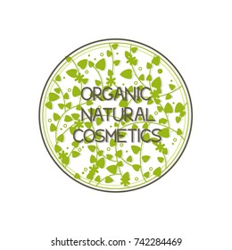 vector hand-drawn concept emblem of the salon of natural cosmetics