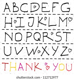 Vector Hand-drawn cute Alphabet