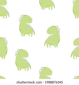 Vector. Hand-drawn dino pattern. Dinosaurs pattern. Cute dino. Children's wallpaper, print, printing on fabric.