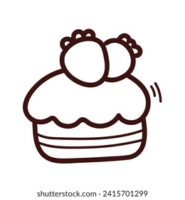 Vector handdrawn doodle illustrations of cakes.