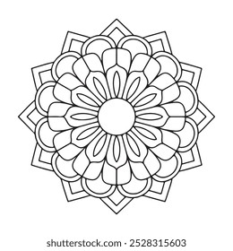 Vector hand-drawn doodle mandala art. Ethnic mandala with tribal ornament. modern textile mandala art. tattoo motif, bohemian mandala black-white coloring book page, Arabic Islamic line art design