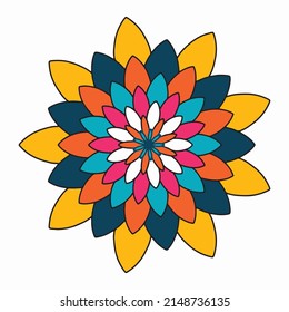 Vector hand-drawn doodle mandala, Circular pattern in form of mandala for Henna, Mehndi, tattoo, decoration. Decorative ornament in ethnic oriental style. Coloring book page.