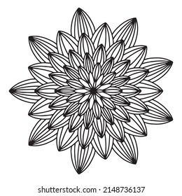 Vektor handgezeichnet doodle mandala, Circular muster in Form von mandala für Henna, Mehndi, Tattoo, Dekoration. Dekorative Ornamente im orientalischen Stil. Farbige Buchseite.