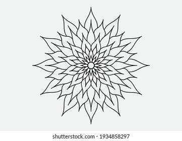 Vector hand-drawn doodle mandala, Coloring page template. Vector illustration. Vector, floral, flower mandala, oriental mandala, colouring mandala.
