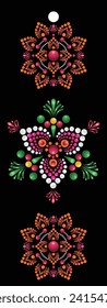 Vector hand-drawn doodle mandala. Ethnic mandala with colorful tribal ornament. Isolated. Bright colors.	
