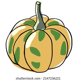 Vector hand-drawn doodle sketch pumpkin. For print, wallpaper, packaging paper design, textiles, notebooks, notepads, tableware, and other things.