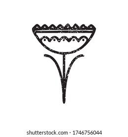 Vector hand-drawn ethnic element isolated on the white background. Tribal floral sign. The ethnic symbol in grunge style.