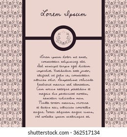 Vector hand-drawn floral  template, banner for greeting cards, invitations, vintage abstract background with place for text