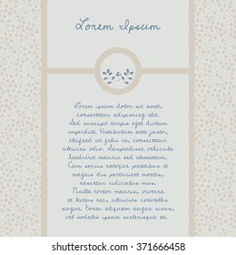 Vector hand-drawn floral template, banner for greeting cards, invitations, vintage abstract background with place for text