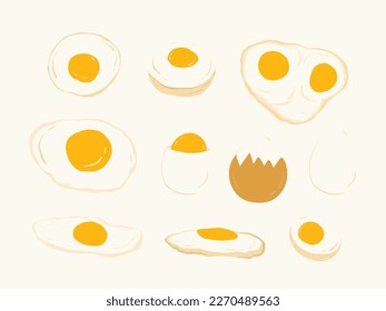 Vector hand-drawn fried eggs illustration Design