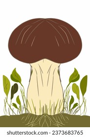 A vector of a handdrawn fungus in autumn 