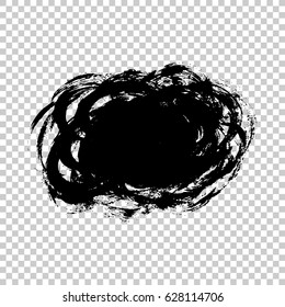Vector hand-drawn grunge brush strokes in the form of silhouette of a cloud on a white background. Brush smear stain texture. Vector abstract illustration.