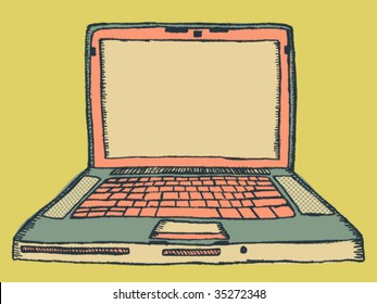 VECTOR Hand-drawn, grungy computer doodle.