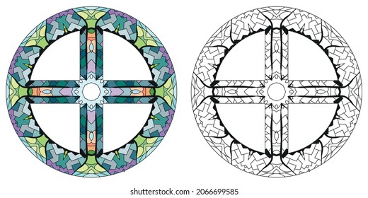 Vector handdrawn illustation of EARTH sign. Horoscope signs, magic symbol, icons.