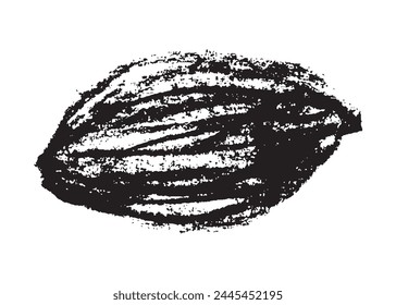 Vector dibujado a mano ilustración de almendras. Dibujo de carbón negro de nuez de almendra para el diseño de etiqueta de pasta de mazapán o envasado de mantequilla de almendra. Boceto botánico para el Anuncio de la dieta cetogénica.