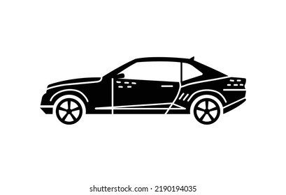 Vektorhandgezeichnete Illustration eines Autos. Personenkraftwagen.