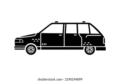 Vector hand-drawn illustration of a car. Personal vehicles.