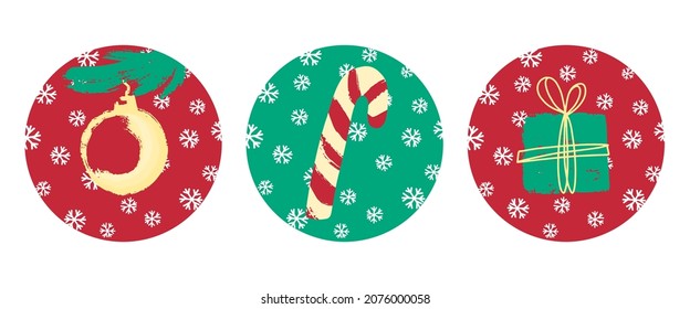 Vector hand-drawn illustration of Christmas icons. It’s idea for icons, illustrations, backgrounds and stickers.