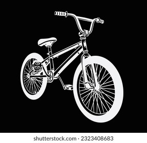 Vector hand-drawn illustration of city bicycle in ink hand-drawn style. old bicycle transportation of ink sketch drawings for posters and postcards. transportation ink drawing. transportation ink sket