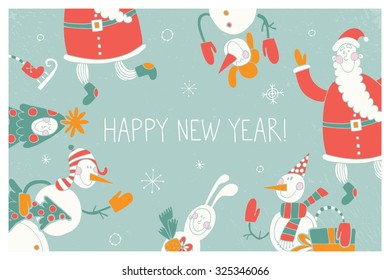 Vector hand-drawn illustration with  cute masquerade