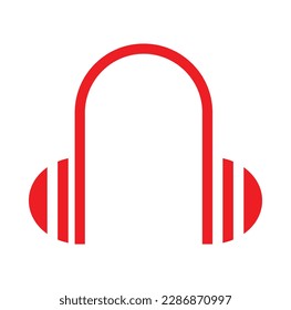 Vector hand-drawn illustration, decor element. A device for listening to music.Doodle style wireless headphones. Icon, icon, sketch isolated on white background.