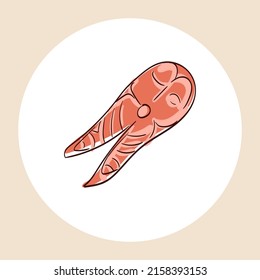 Vector hand-drawn illustration of a fish