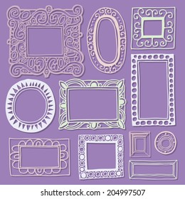 Vector hand-drawn illustration with frames