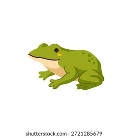 Ilustração à mão desenhada por vetor de rã verde. Esboço de um animal aquático.