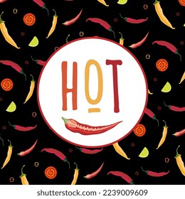 ilustración vectorial hecha a mano de pimienta caliente, caliente y chile