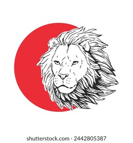 Vector hand-drawn illustration with Leo isolated on white. Sketch of sign of zodiac in comic style.