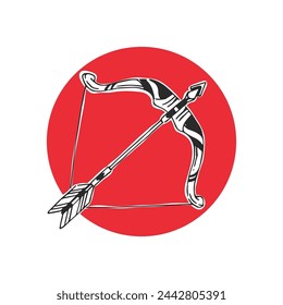 Vector hand-drawn illustration with Sagittarius isolated on white. Sketch of sign of zodiac in comic style.