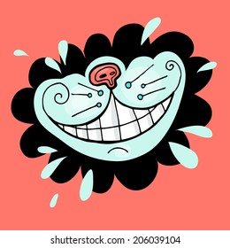 Vector hand-drawn illustration with the smile of  a cheshire cat for the tale Alice in Wonderland svg