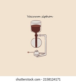 Vector hand-drawn illustration of a vacuum siphon coffee maker