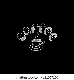 Vector hand-drawn lettering. cup of coffee