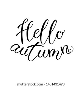 Vector handdrawn lettering - Hello autumn.