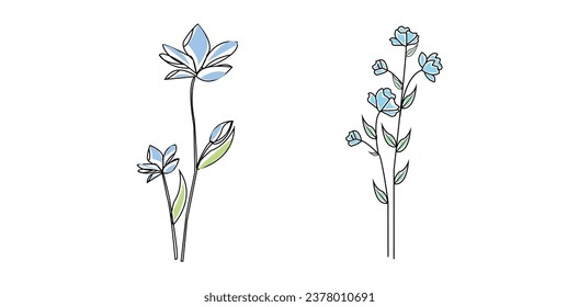 Vektorgrafik- oder Linienblumendesign
