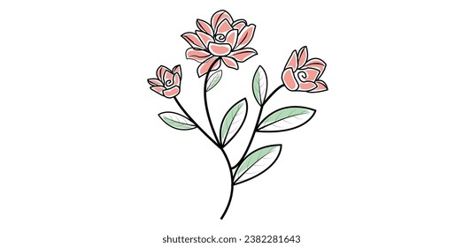 Vektorgrafik- oder Linienblumendesign