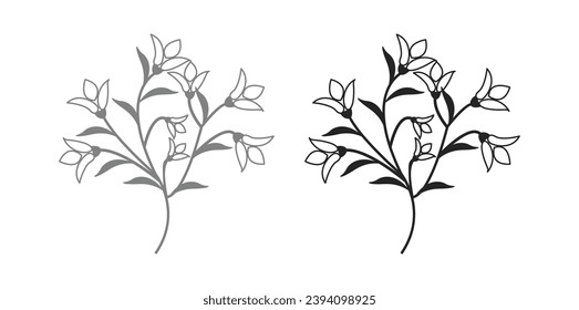 Vektorgrafik- oder Linienblumendesign