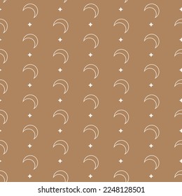 Vector hand-drawn magic bohemian seamless pattern Constellations, sun, moon, magic stars mystical esoteric abstract background 
