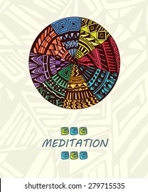 Vector hand-drawn mandala. Decor for your design. Round pattern, geometric style