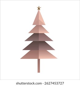 A vector hand-drawn minimalistic abstract illustration of an origami Christmas tree made using simple geometric shapes. Suitable for printing, wallpaper creation or digital projects. A fir tree