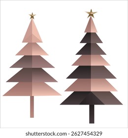 Una ilustración abstracta minimalista de Vector dibujado a mano de un árbol de Navidad de origami hecho con Formas geométricas simples. Adecuado para imprimir, crear Fondos de pantalla o proyectos digitales. Un abeto
