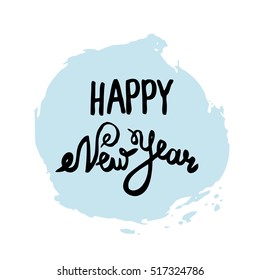 Vector hand-drawn new years greeting card.