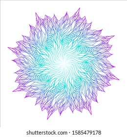 Vector hand-drawn oriental mandala. Ethnic mandala with elegant ornament isolated on white. Islam, Arabic, Indian, ottoman motifs.